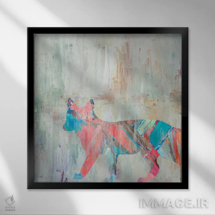 تابلو روباه ریزوم اثر آن مری کولیک - نمای قابدار مشکی