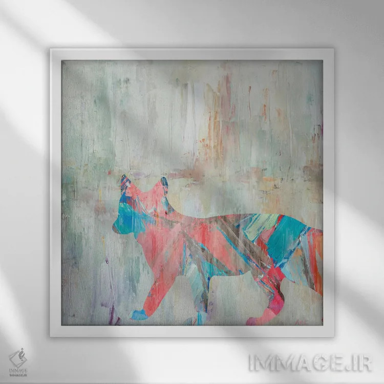 تابلو روباه ریزوم اثر آن مری کولیک - نمای قابدار سفید