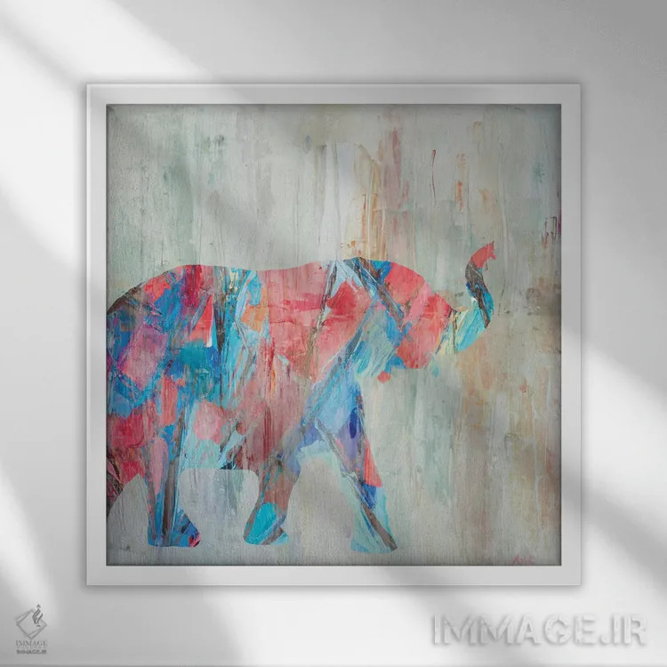 تابلو فیل ریزوم اثر آن مری کولیک - نمای قابدار سفید