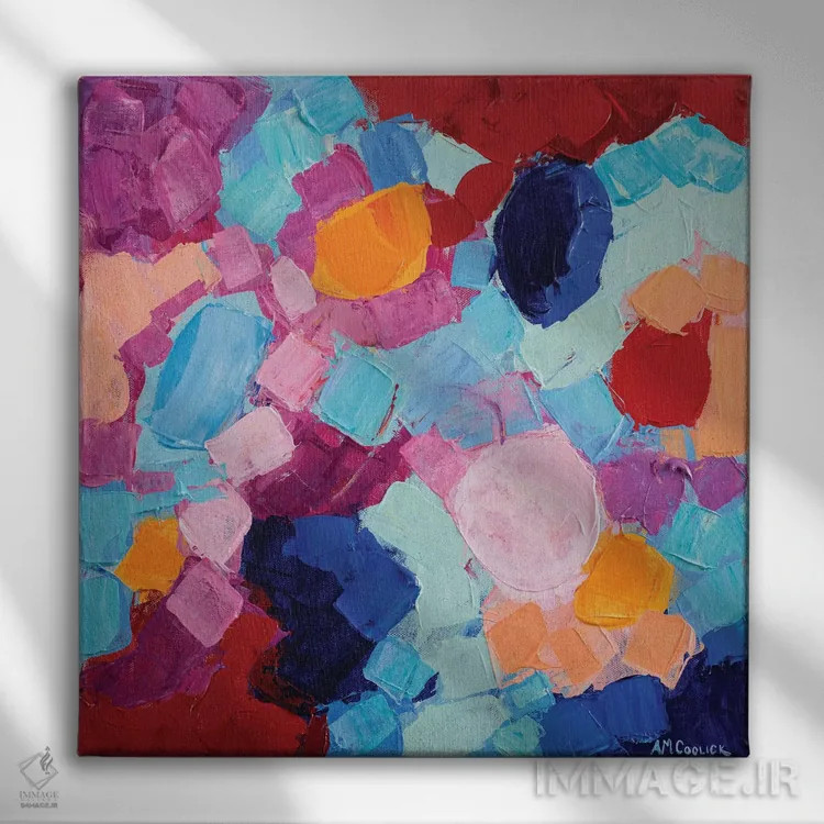 تابلو جشن آمبی شکل گلی I اثر آن مری کولیک - نمای روبهرو روی دیوار