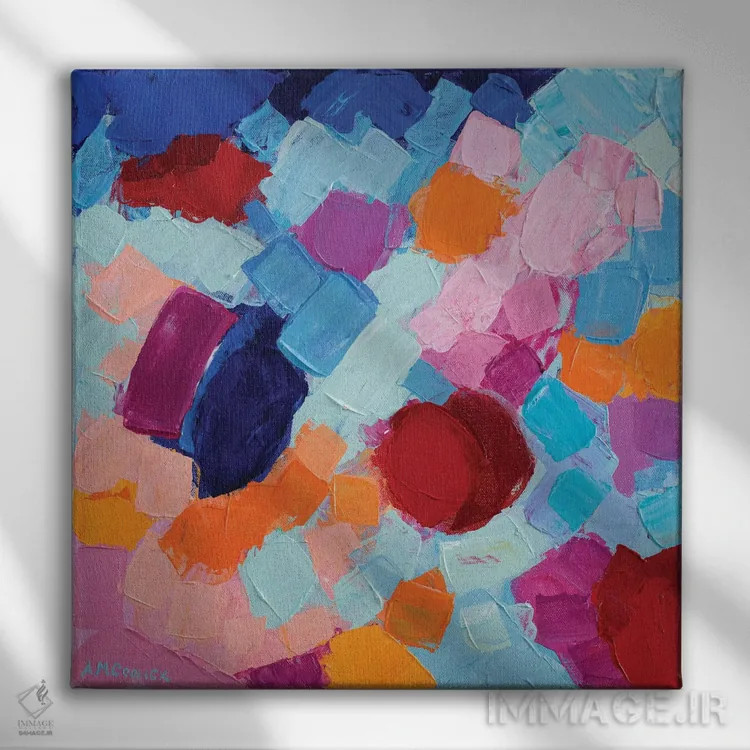 تابلو جشن آمبی شکل گلی II اثر آن مری کولیک - نمای روبهرو روی دیوار