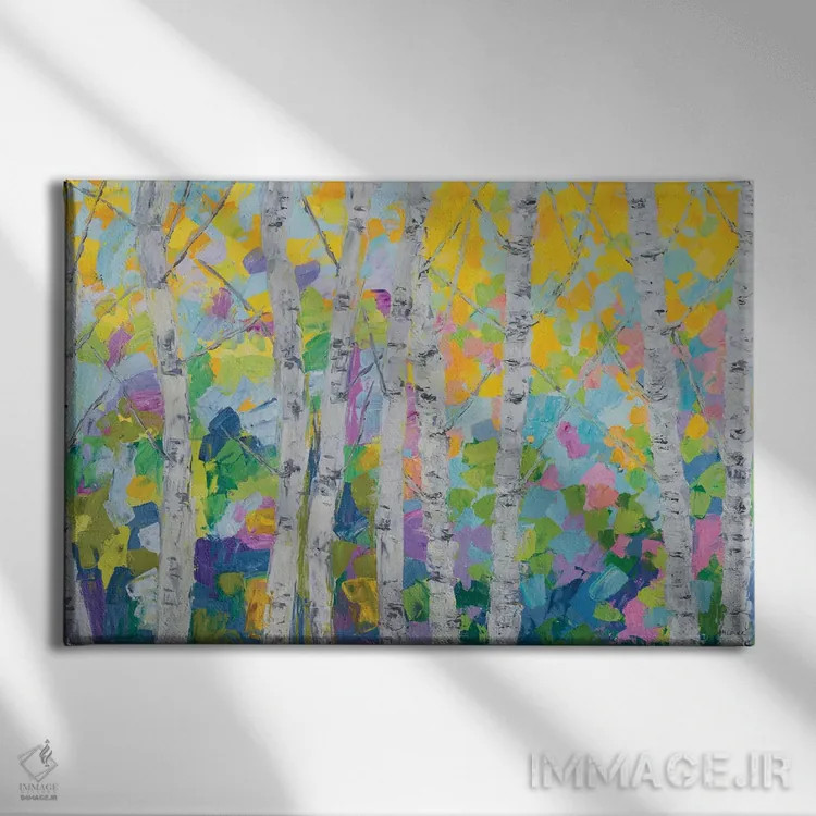 تابلو درخت غان رقصان اثر آن مری کولیک - نمای روبهرو روی دیوار