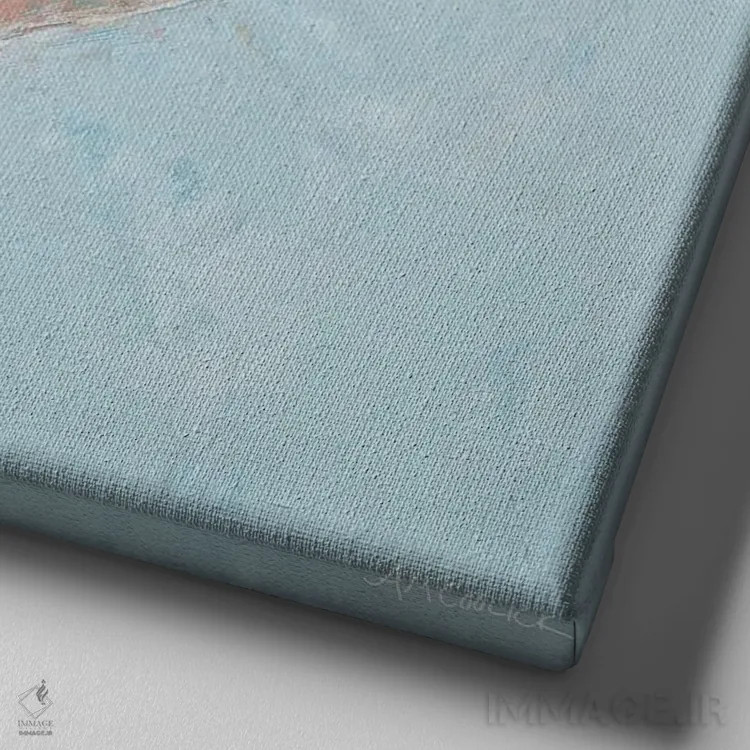 تابلو صدف و گوشماهی I اثر آن مری کولیک - نمای نزدیک بافت بوم