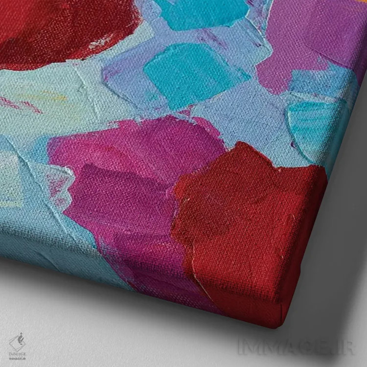 تابلو جشن آمبی شکل گلی II اثر آن مری کولیک - نمای نزدیک بافت بوم