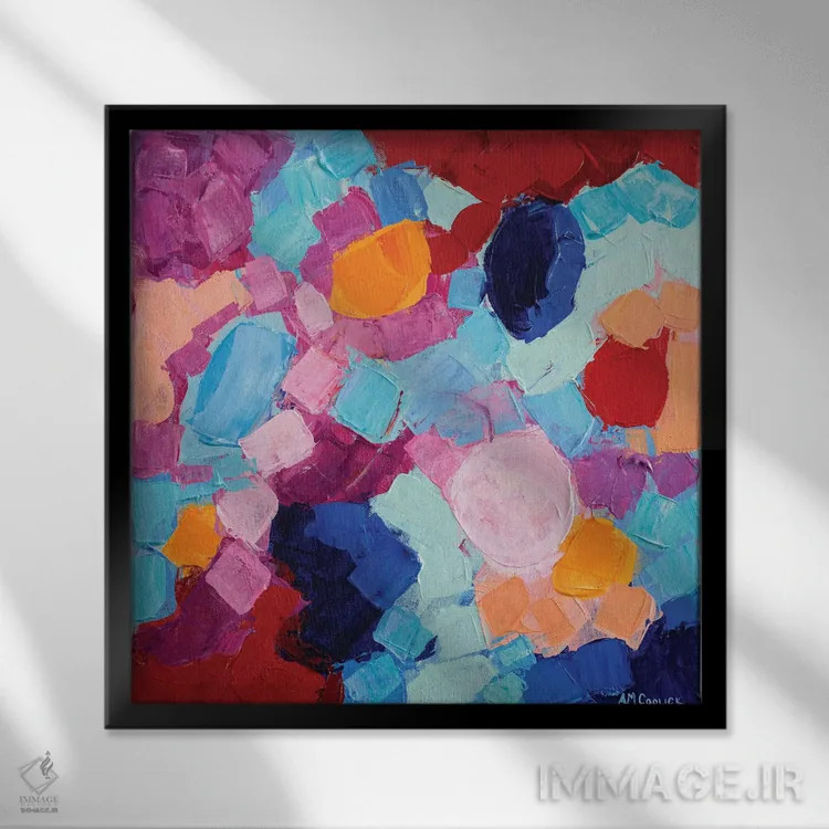 تابلو جشن آمبی شکل گلی I اثر آن مری کولیک - نمای قابدار مشکی