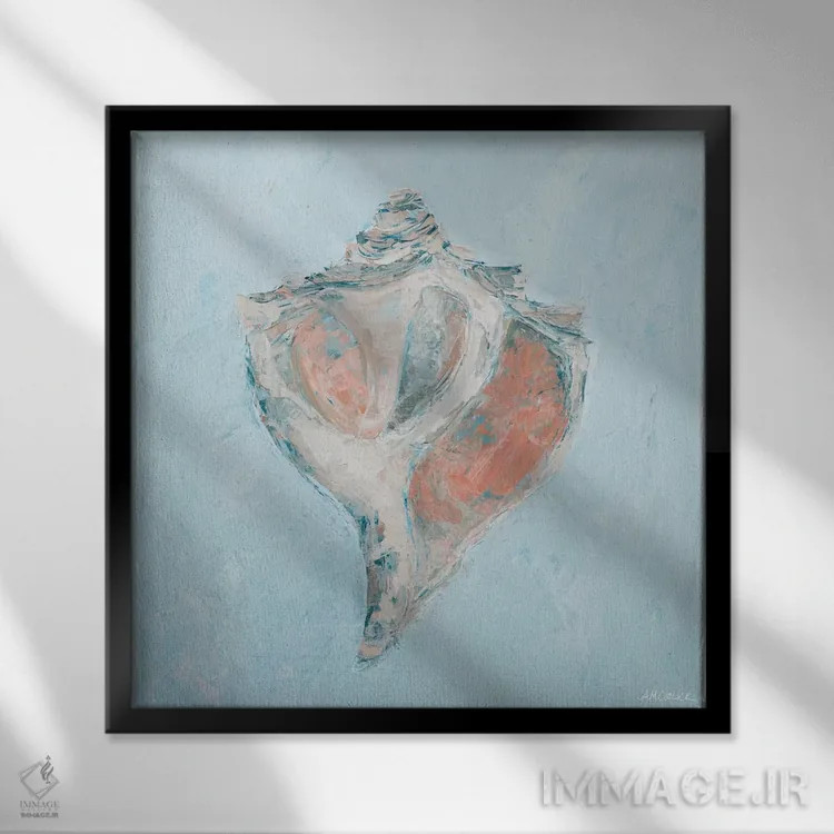 تابلو صدف و گوشماهی I اثر آن مری کولیک - نمای قابدار مشکی