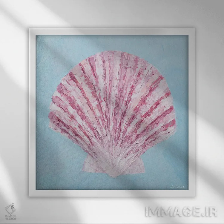 تابلو صدف و گوشماهی II اثر آن مری کولیک - نمای قابدار سفید