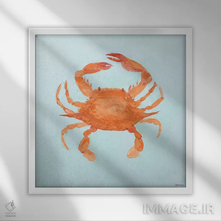 تابلو دوستان چنگ نارنجی II اثر آن مری کولیک - نمای قابدار سفید