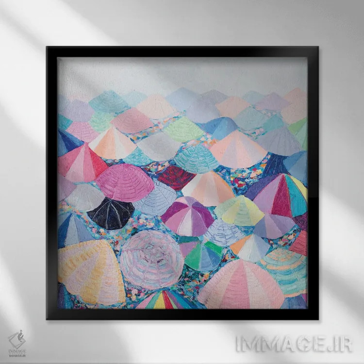 تابلو ملت چترها اثر آن مری کولیک - نمای قابدار مشکی