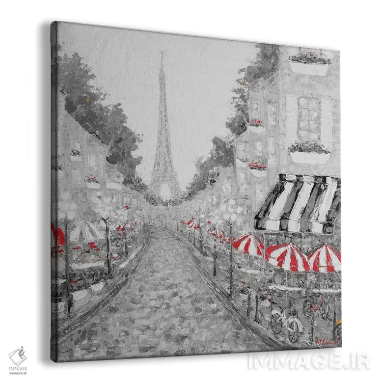 تابلو پاشش قرمز در پاریس I اثر آن مری کولیک - نمای پرسپکتیو محصول