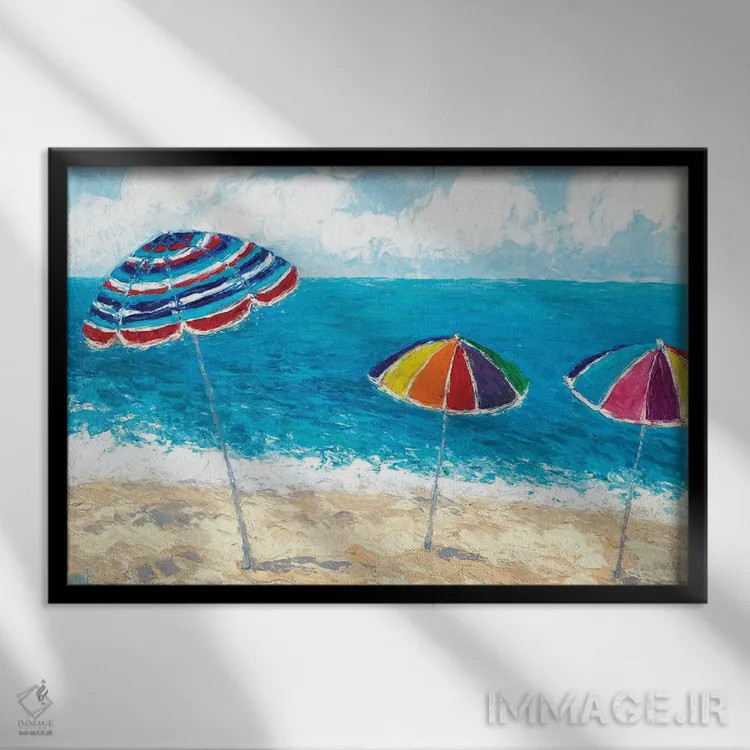 تابلو در کنار ساحل I اثر آن مری کولیک - نمای قابدار مشکی