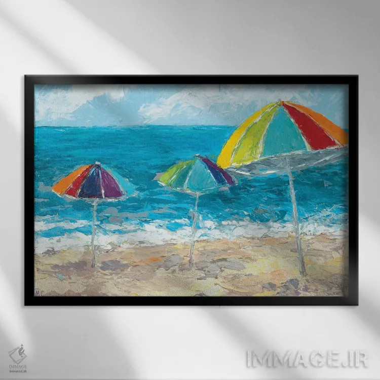 تابلو در کنار ساحل II اثر آن مری کولیک - نمای قابدار مشکی