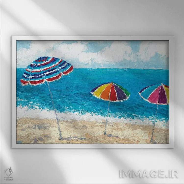 تابلو در کنار ساحل I اثر آن مری کولیک - نمای قابدار سفید