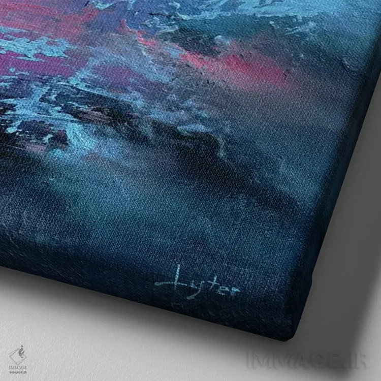 تابلو فرارسیدن شب اثر کریستوفر لیتر - نمای نزدیک بافت بوم