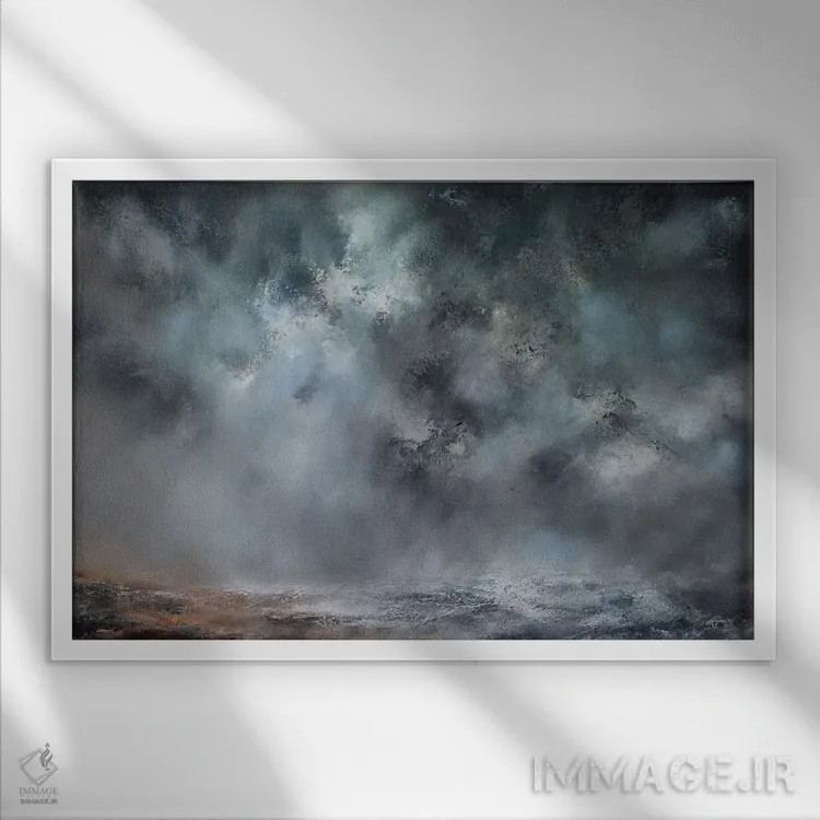 تابلو بر ساحلهای تنها اثر کریستوفر لیتر - نمای قابدار سفید