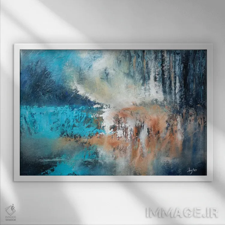 تابلو بر ساحلی دوردست اثر کریستوفر لیتر - نمای قابدار سفید