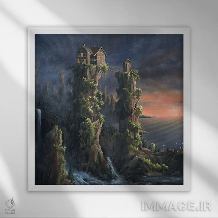 تابلو اتاقی با منظره اثر کریستوفر لیتر - نمای قابدار سفید