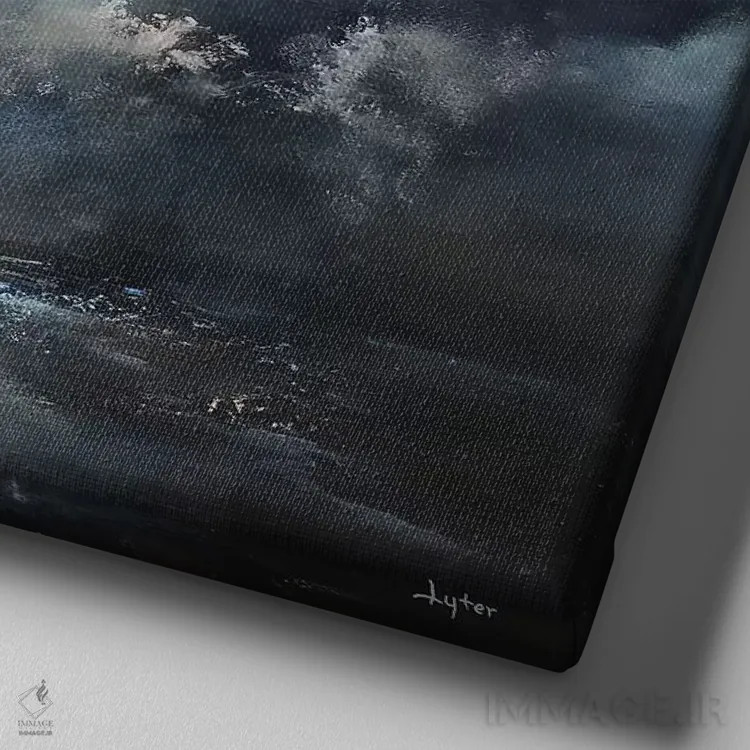 تابلو خورشید لبخند خواهد زد اثر کریستوفر لیتر - نمای نزدیک بافت بوم