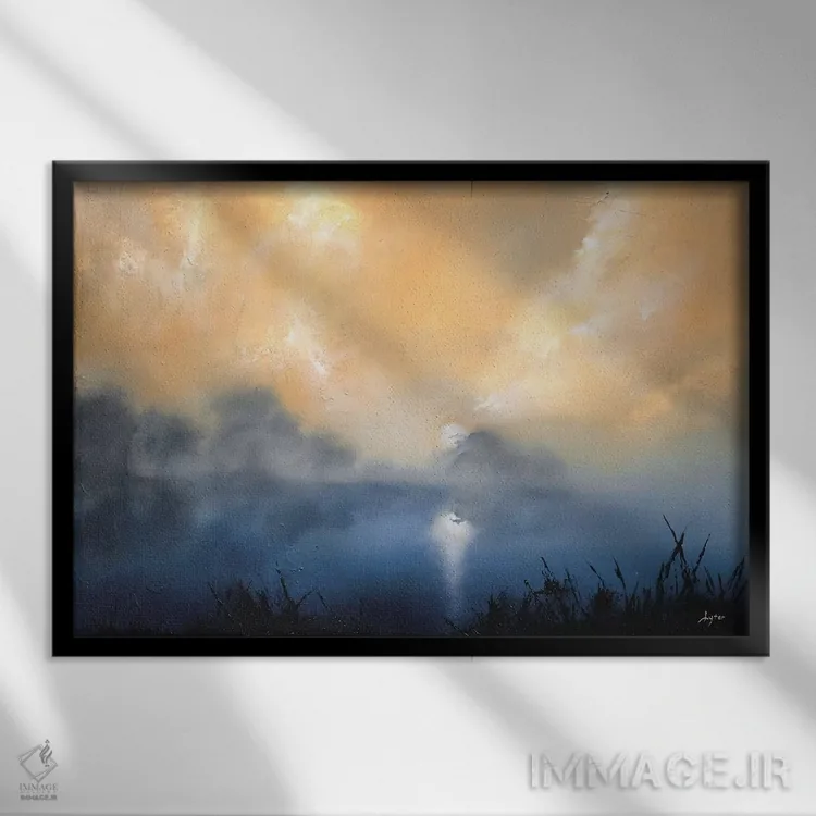 تابلو آرام و بیصدا اثر کریستوفر لیتر - نمای قابدار مشکی