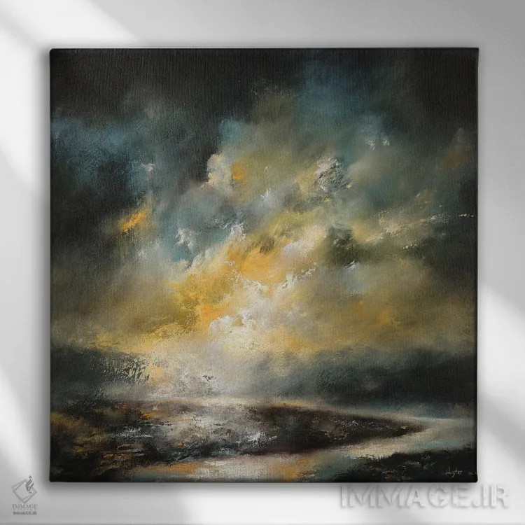 تابلو آبها همیشه در جریاناند اثر کریستوفر لیتر - نمای روبهرو روی دیوار