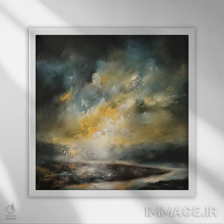 تابلو آبها همیشه در جریاناند اثر کریستوفر لیتر - نمای قابدار سفید