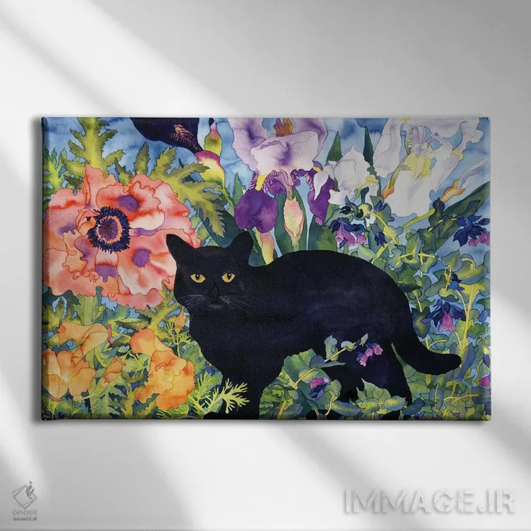 تابلو جادوی گربهٔ سیاه اثر کاریسا لومینس - نمای روبهرو روی دیوار