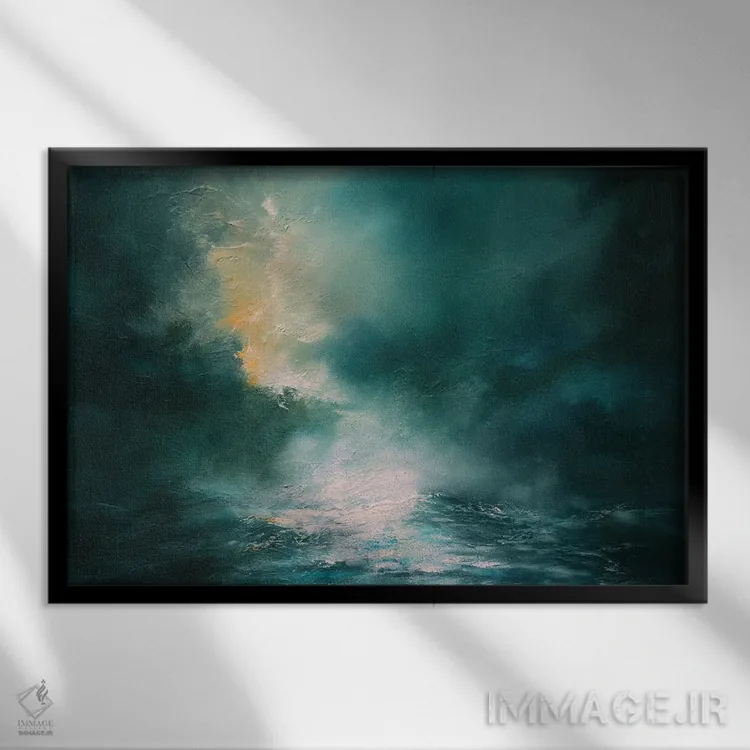 تابلو بر دریایی چنین لبریز اثر کریستوفر لیتر - نمای قابدار مشکی