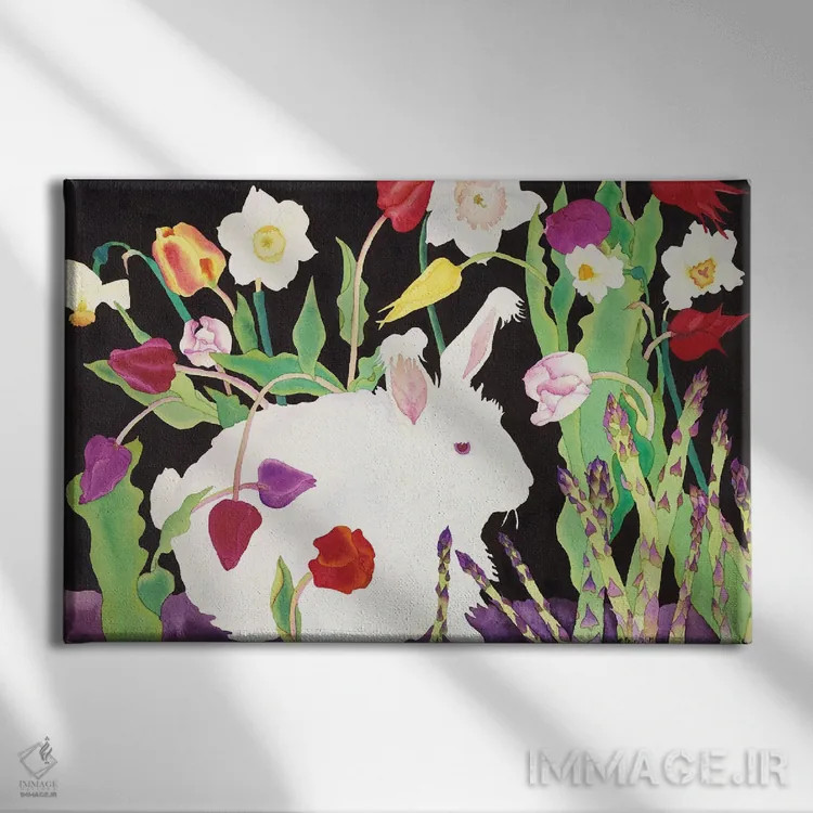 تابلو فیبی با مارچوبه اثر کاریسا لومینس - نمای روبهرو روی دیوار