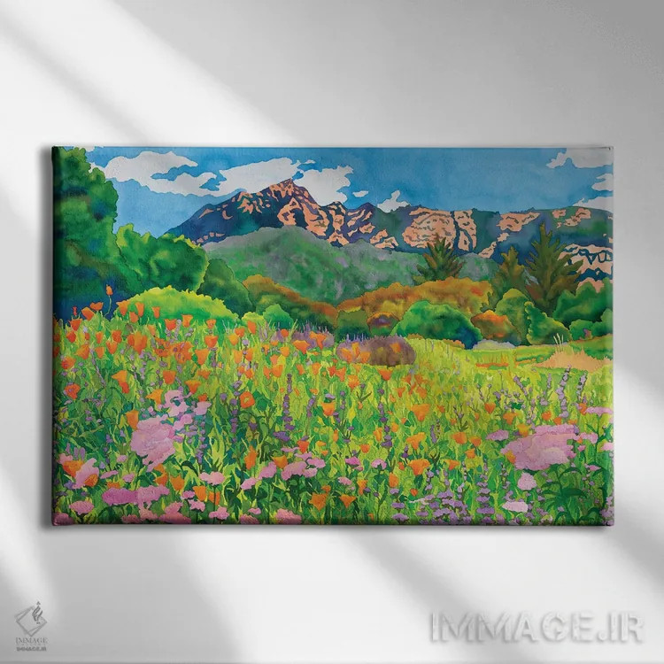 تابلو باغ گیاهشناسی سانتا باربارا (کالیفرنیا) اثر کاریسا لومینس - نمای روبهرو روی دیوار