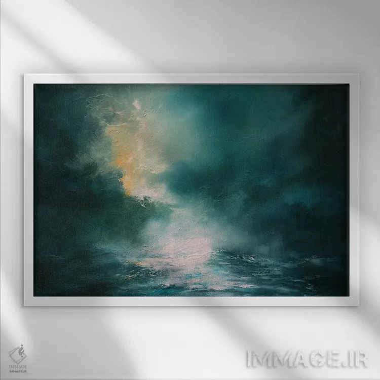 تابلو بر دریایی چنین لبریز اثر کریستوفر لیتر - نمای قابدار سفید