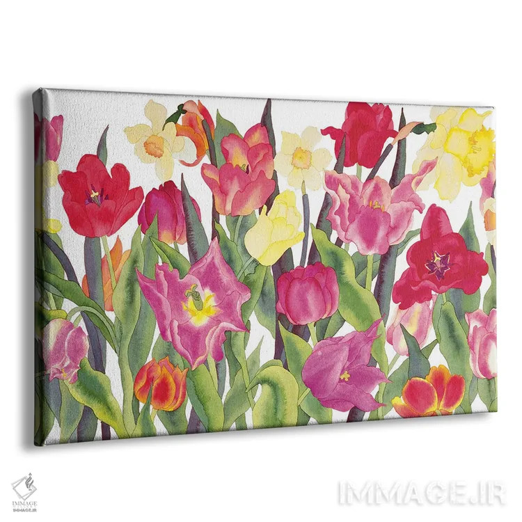 تابلو لالهها و نرگسها اثر کاریسا لومینس - نمای پرسپکتیو محصول
