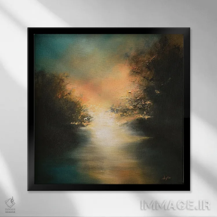 تابلو جایی پشتِ صبح اثر کریستوفر لیتر - نمای قابدار مشکی