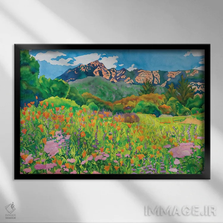 تابلو باغ گیاهشناسی سانتا باربارا (کالیفرنیا) اثر کاریسا لومینس - نمای قابدار مشکی