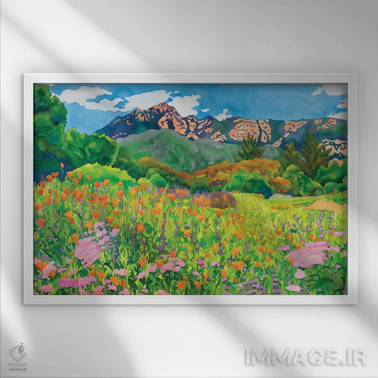 تابلو باغ گیاهشناسی سانتا باربارا (کالیفرنیا) اثر کاریسا لومینس - نمای قابدار سفید