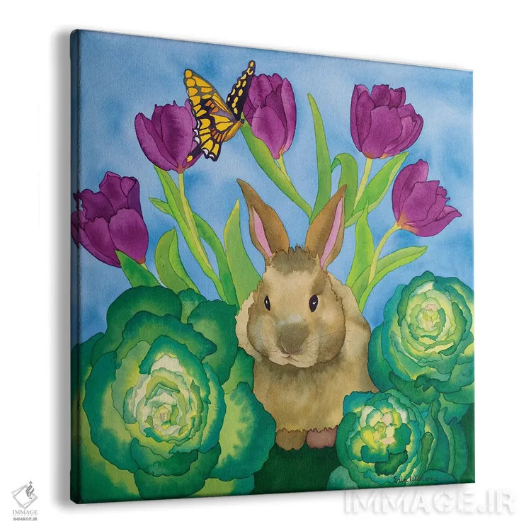 تابلو خرگوش با کلم اثر کاریسا لومینس - نمای پرسپکتیو محصول