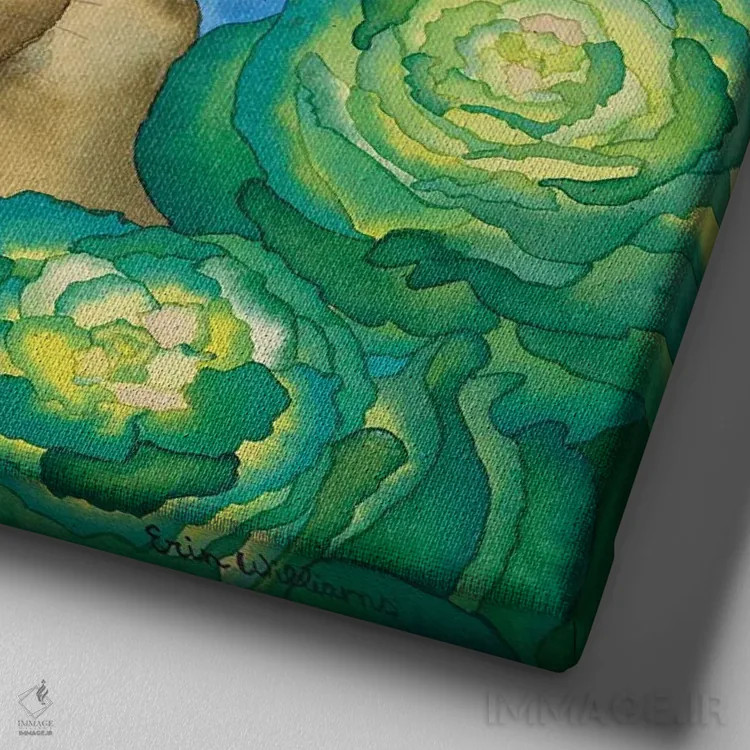 تابلو خرگوش با کلم اثر کاریسا لومینس - نمای نزدیک بافت بوم