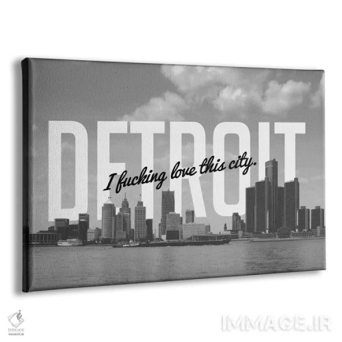 تابلو عشق دیترویت (سیاه و سفید) اثر فایو بای فایو کالکتیو - نمای پرسپکتیو محصول