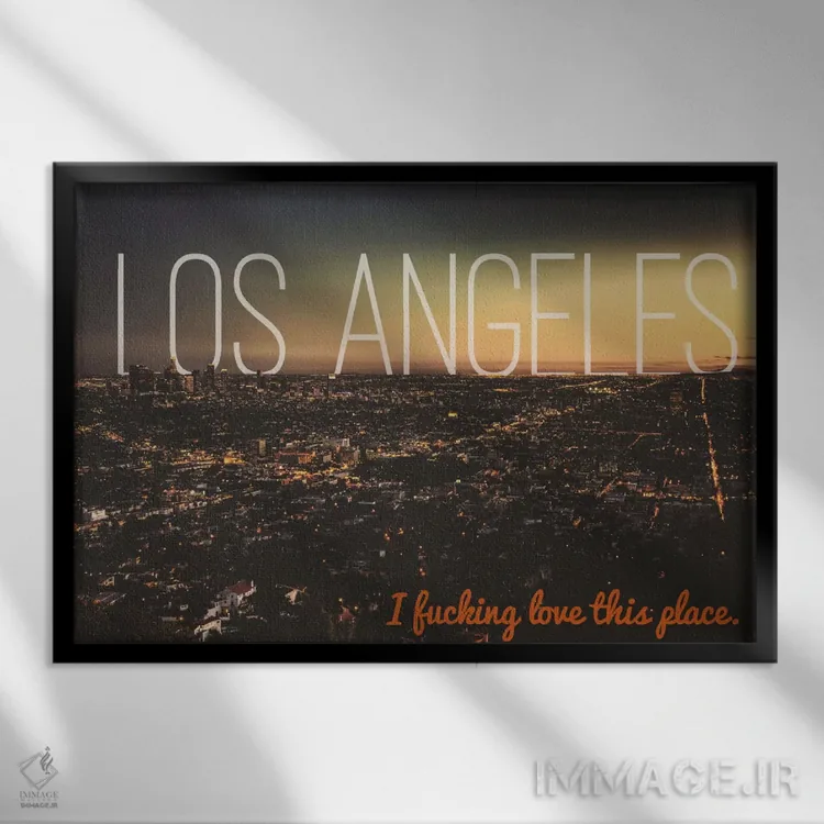 تابلو عشق لسآنجلس اثر فایو بای فایو کالکتیو - نمای قابدار مشکی