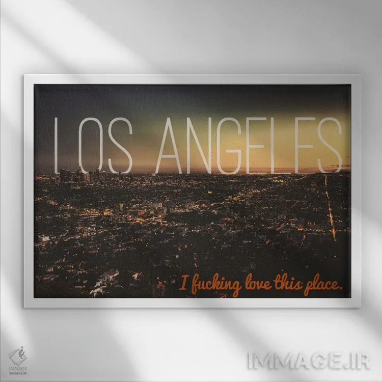 تابلو عشق لسآنجلس اثر فایو بای فایو کالکتیو - نمای قابدار سفید