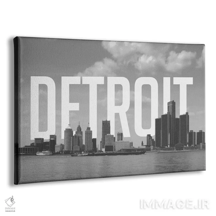 تابلو دیترویت (سیاه و سفید) اثر فایو بای فایو کالکتیو - نمای پرسپکتیو محصول