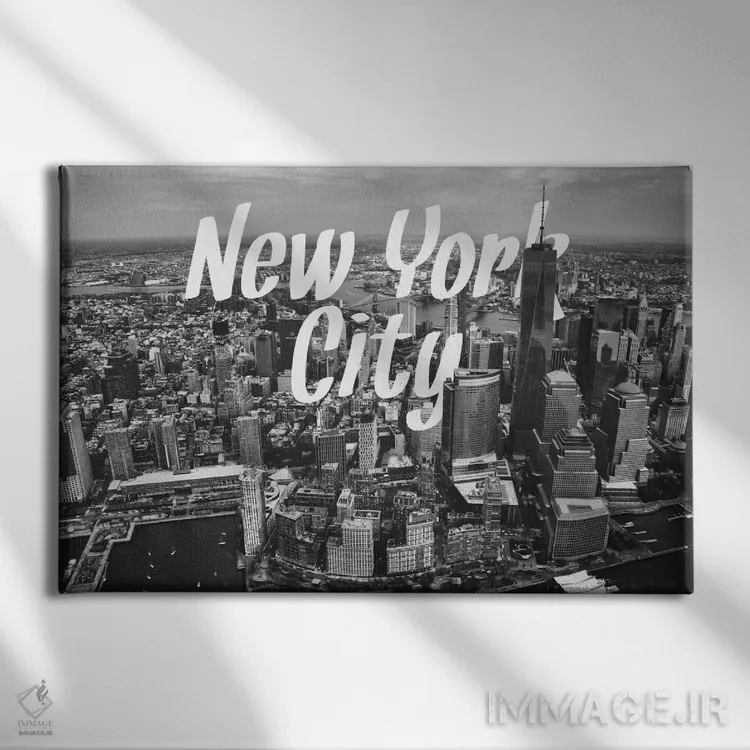 تابلو نیویورک (سیاه و سفید) اثر فایو بای فایو کالکتیو - نمای روبهرو روی دیوار