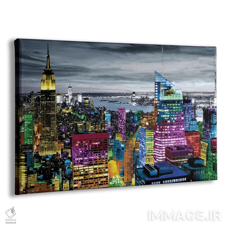 تابلو نیویورک در رنگ زنده ۱ اثر کارلی ایمز - نمای پرسپکتیو محصول