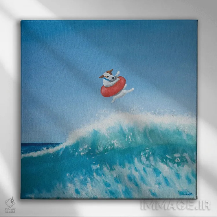 تابلو بازی در موج ۱ اثر کارول لوز - نمای روبهرو روی دیوار