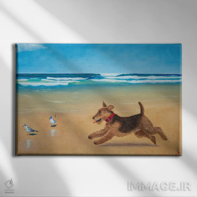 تابلو مورفی و پرندههای جالب اثر کارول لوز - نمای روبهرو روی دیوار