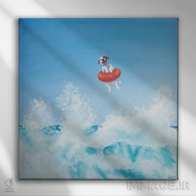 تابلو بازی در موج ۳ اثر کارول لوز - نمای روبهرو روی دیوار