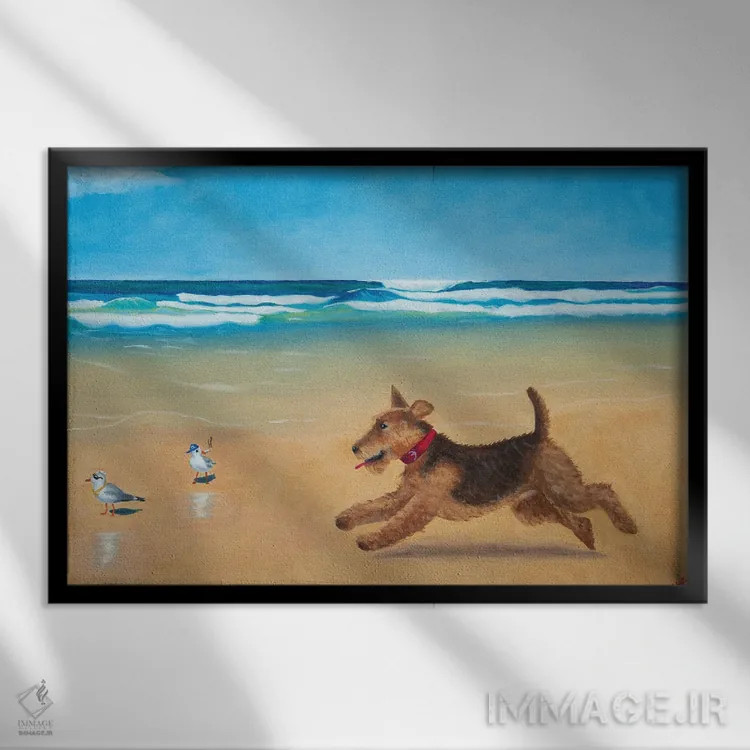 تابلو مورفی و پرندههای جالب اثر کارول لوز - نمای قابدار مشکی