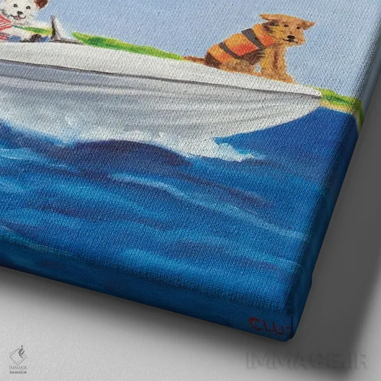 تابلو پاراسیلینگ (ورزش هوایی) اثر کارول لوز - نمای نزدیک بافت بوم