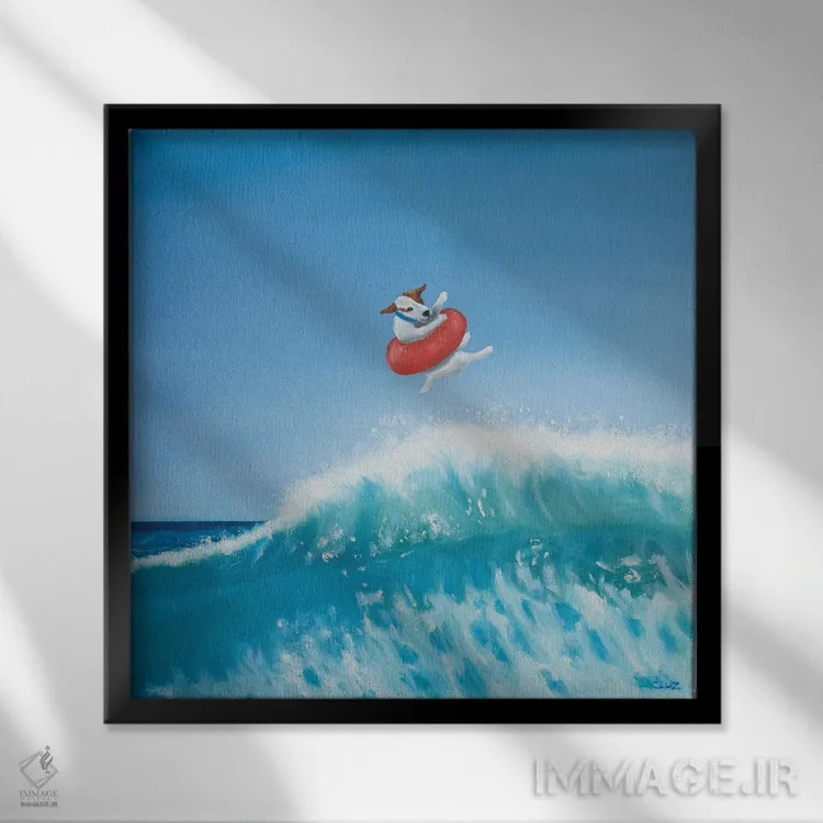 تابلو بازی در موج ۱ اثر کارول لوز - نمای قابدار مشکی