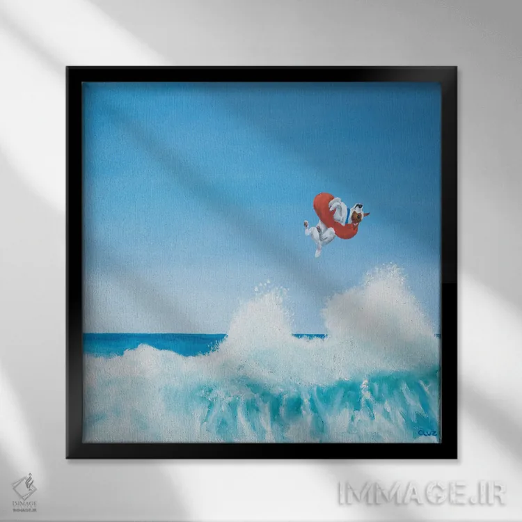 تابلو بازی در موج ۲ اثر کارول لوز - نمای قابدار مشکی