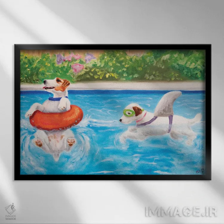 تابلو جودی و الروی اثر کارول لوز - نمای قابدار مشکی